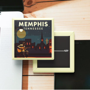 Macaron Carré 5 Cm Vintage Memphis Tennessee