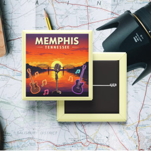 Macaron Carré 5 Cm Vintage Memphis Tennessee