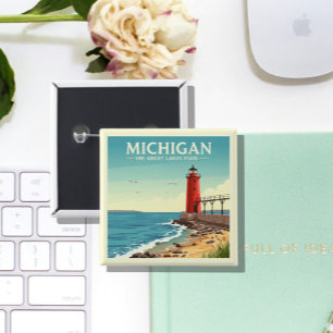 Macaron Carré 5 Cm Vintage Michigan