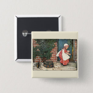 Macaron Carré 5 Cm Vintage Petite Miss Muffet Spider Nurserme Rhyme