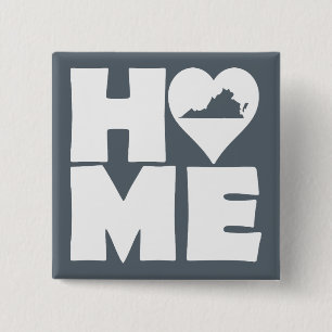 Macaron Carré 5 Cm Virginia Home Heart State Button Badton Pin