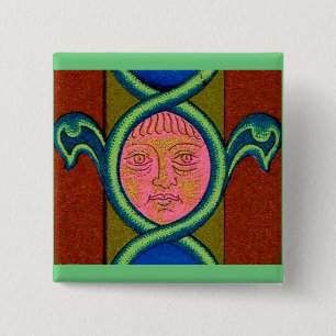 Macaron Carré 5 Cm visage découvert du XVIe siècle