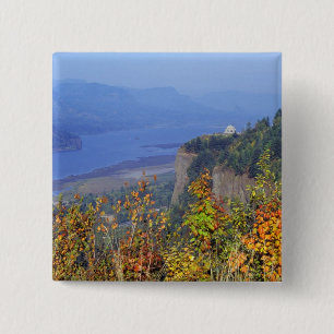 Macaron Carré 5 Cm Vista House, haut sur Crown Point à l'embouchure