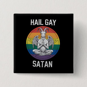 Macaron Carré 5 Cm Vive Gay Satan Drôle Gothique Gothique Chèvre LGBT