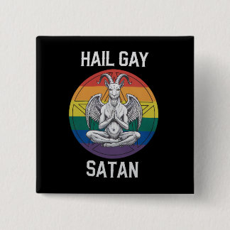 Macaron Carré 5 Cm Vive Gay Satan Drôle Gothique Gothique Chèvre LGBT