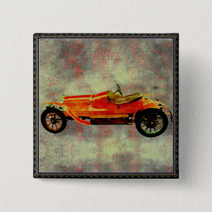 Macaron Carré 5 Cm Voiture rouge vintage