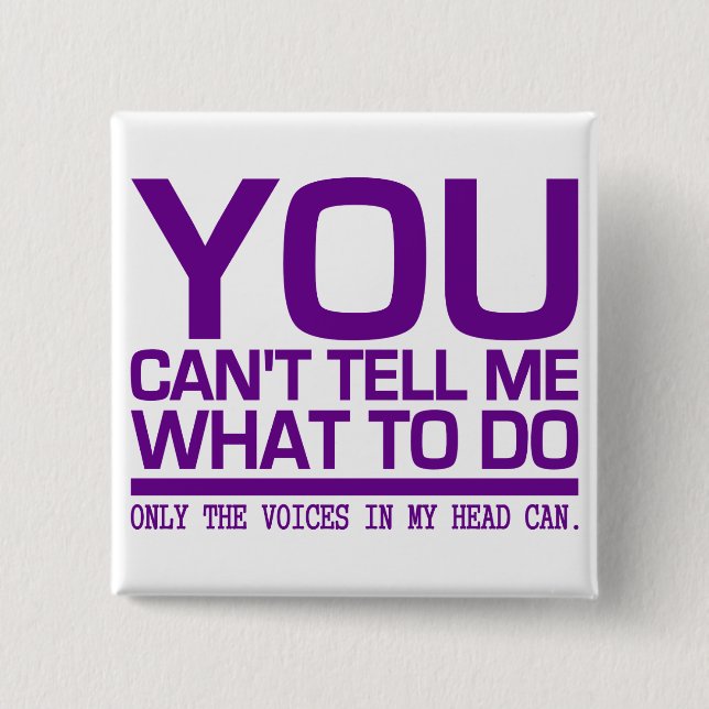 Macaron Carré 5 Cm VOIX DANS MA TÊTE bouton (Devant)