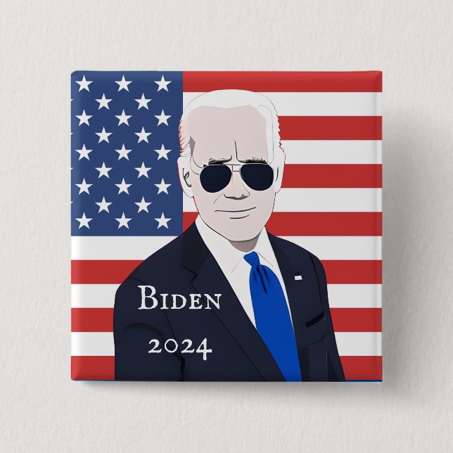 Macaron Carré 5 Cm Vote Joe Biden | Élection présidentielle américain (Devant)