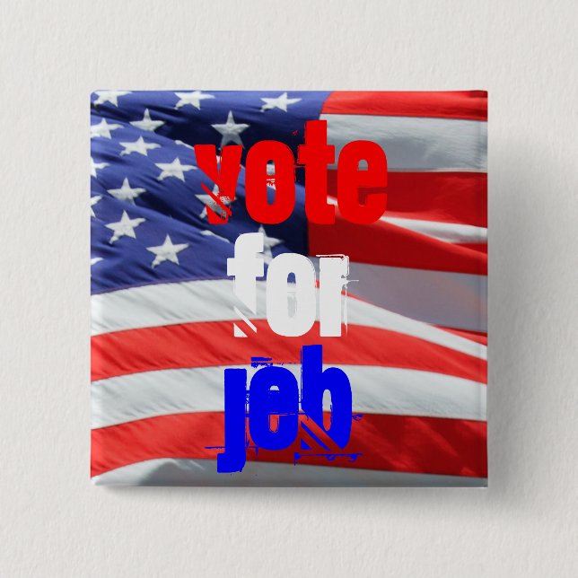 Macaron Carré 5 Cm Vote pour Jeb Bush, élections présidentielles (Devant)