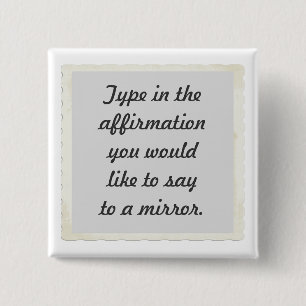Macaron Carré 5 Cm Votre affirmation sur un design de miroir, épingle
