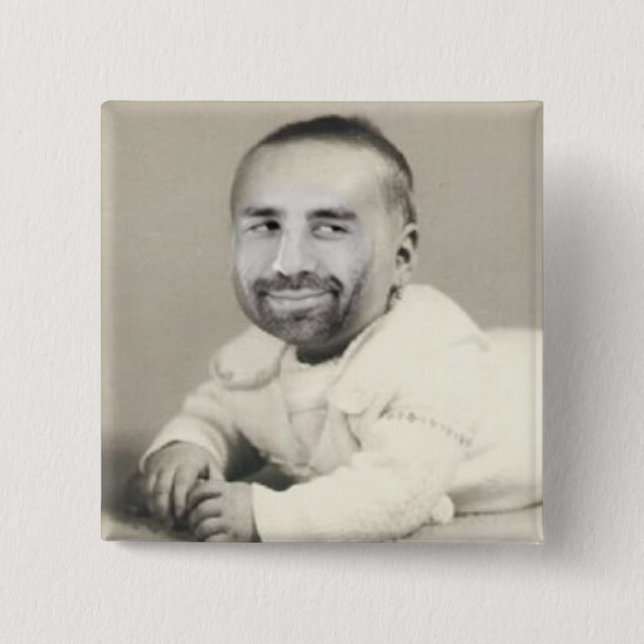 Macaron Carré 5 Cm Votre bouton de FunFaceCam (Devant)