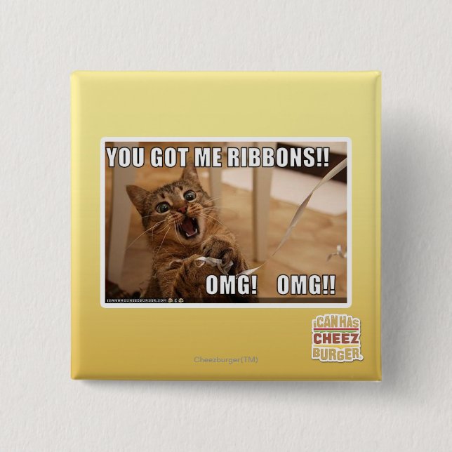 Macaron Carré 5 Cm Vous m'avez obtenu des rubans ! ! (Devant)