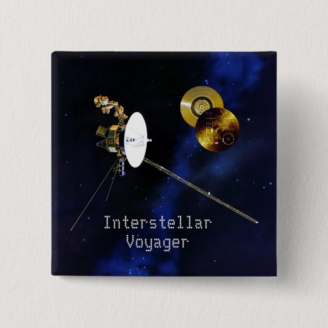 Macaron Carré 5 Cm Voyager interstellaire (Devant)
