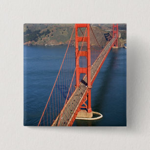 Macaron Carré 5 Cm Vue aérienne du pont du Golden Gate