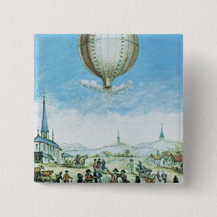 Macaron Carré 5 Cm Vue d'Annonay dans Vivarais et le premier vol o