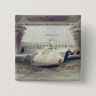 Macaron Carré 5 Cm Vue de dessous le portique du temple d'Edfou, vers