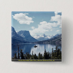 Macaron Carré 5 Cm Vue de lac mountain rocheuse, parc national de