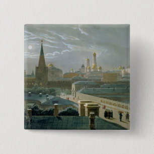 Macaron Carré 5 Cm Vue de Moscou Kremlin, 1840's