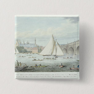 Macaron Carré 5 Cm Vue de Westminster et du pont, avec a