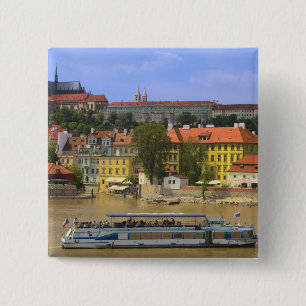 Macaron Carré 5 Cm Vue du château de Prague et de la ville par la Vlt