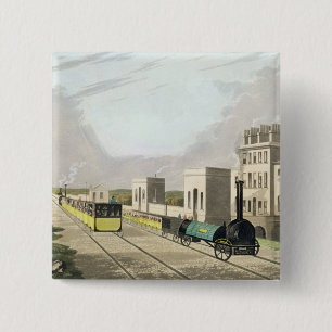 Macaron Carré 5 Cm Vue du chemin de fer de Manchester et de