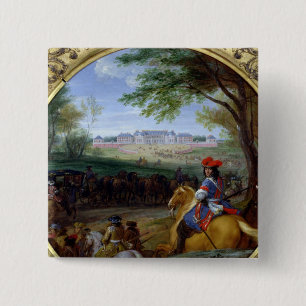Macaron Carré 5 Cm Vue du palais de Versailles en 1669