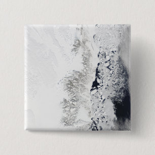 Macaron Carré 5 Cm Vue satellite de la côte est de Greenlan