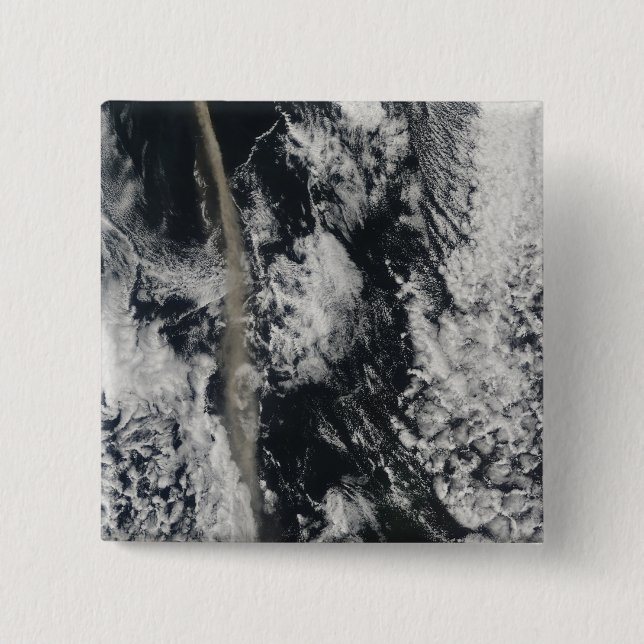 Macaron Carré 5 Cm Vue satellite d'un panache de cendres (Devant)