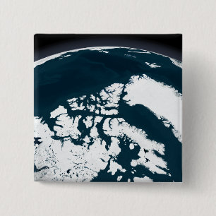 Macaron Carré 5 Cm Vue sur le Groenland et l'océan Arctique