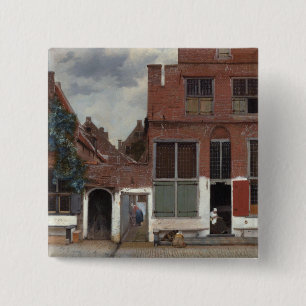 Macaron Carré 5 Cm Vue sur les maisons de Delft The Little Street