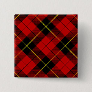 Macaron Carré 5 Cm Wallace tartan rouge noir plaid