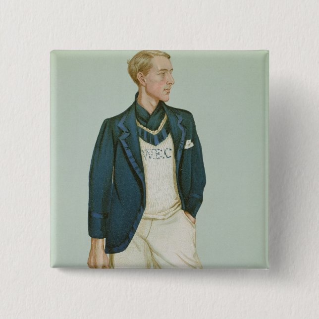 Macaron Carré 5 Cm Walter Erskine-Crum, illustration des 'hommes de (Devant)