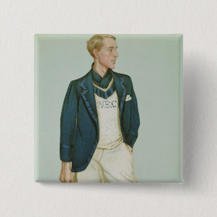 Macaron Carré 5 Cm Walter Erskine-Crum, illustration des 'hommes de