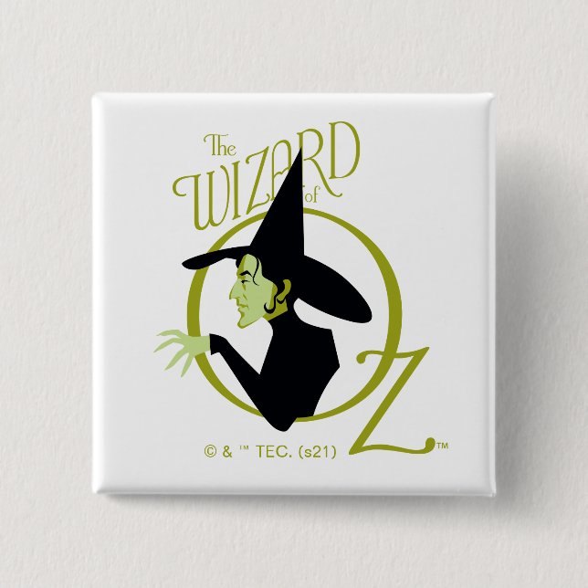 Macaron Carré 5 Cm Wicked Witch™ L'Assistant Du Logo Oz™ (Devant)