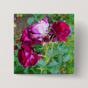 Macaron Carré 5 Cm Wild Blue Yonder Rose #1 Button