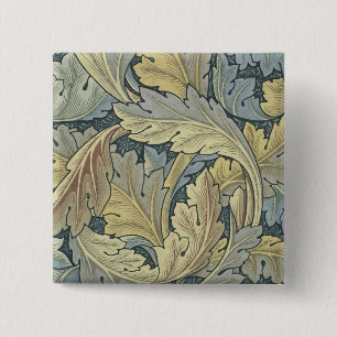 Macaron Carré 5 Cm William Morris Acanthus Feuille Floral Art Nouveau