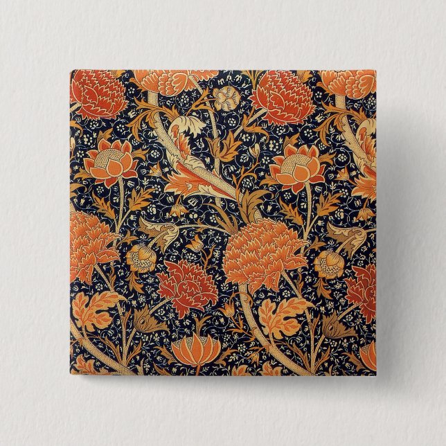 Macaron Carré 5 Cm William Morris Cray Fond d'écran Motif (Devant)