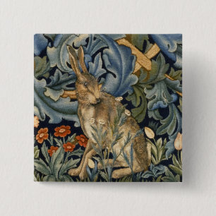 Macaron Carré 5 Cm William Morris Forest Rabbit Floral Art