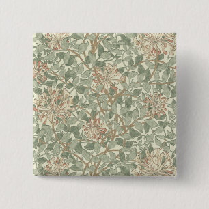Macaron Carré 5 Cm William Morris Honeysuckle Vert Floral