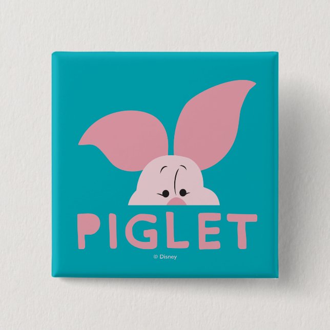 Macaron Carré 5 Cm Winnie l'Ooh | Piglet Peek-a-Boo (Devant)