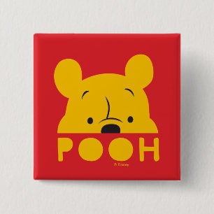 Macaron Carré 5 Cm Winnie l'Ooh   Pooh à poitrine