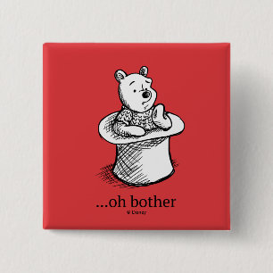 Macaron Carré 5 Cm Winnie l'Ourson Citation Oh Bother