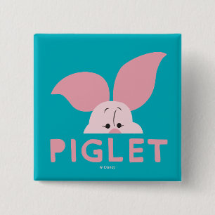 Macaron Carré 5 Cm Winnie l'Ourson  Piglet peek-a-Boo