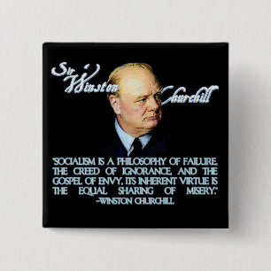 Macaron Carré 5 Cm Winston Churchill sur le socialisme