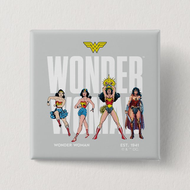 Macaron Carré 5 Cm Wonder Woman Legends Forever Graphic (Devant)