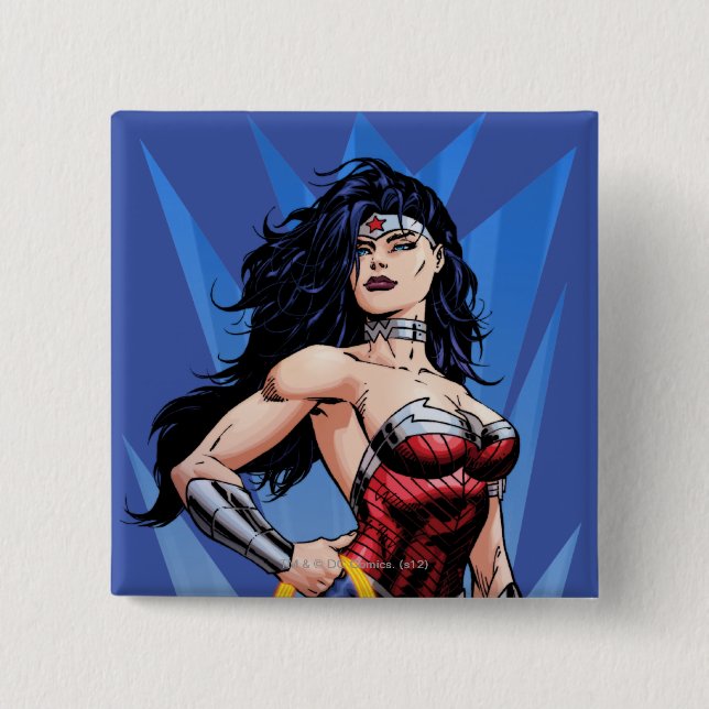 Macaron Carré 5 Cm Wonder Woman & Sword (Devant)