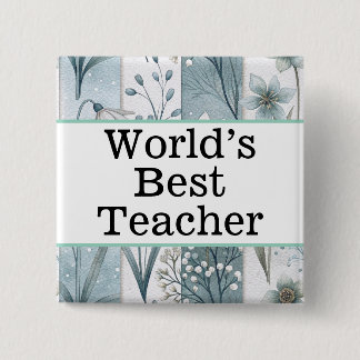 Macaron Carré 5 Cm World's best teacher pin