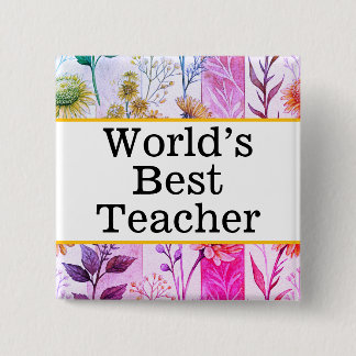 Macaron Carré 5 Cm World's best teacher pin