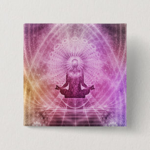 Macaron Carré 5 Cm Yoga Méditation Zen Spirituel Coloré