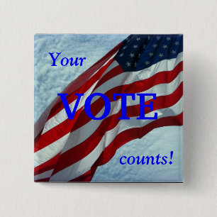 Macaron Carré 5 Cm Your Vote Counts - Election Button